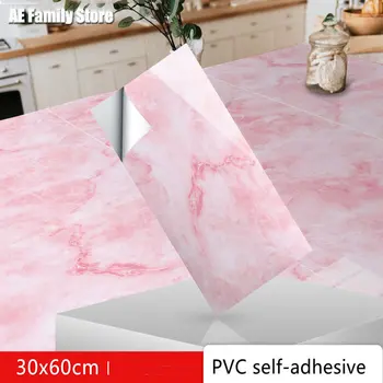 4шт/комплект розовый мраморный наклейки толще плитка обои наклейки самоклеющиеся Кухня Ванная комната водонепроницаемый стикер стены домашнего декора