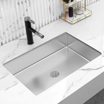 Вставная раковина из нержавеющей стали, встроенный умывальник для ванной комнаты, прямоугольный умывальник, раковина, умывальник