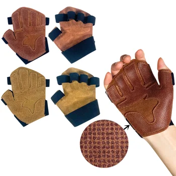 1 пара вентилируемых перчаток для поднятия тяжестей из воловьей кожи, мужские и женские перчатки для занятий в тренажерном зале, для фитнеса, тяжелой атлетики, подтягиваний, ладонь