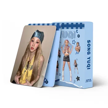 Предпродажа Kpop Idol 55 шт./компл. Lomo Card Альбом Открыток YUQI New Photo Print Card Picture Fans Подарочная Коллекция