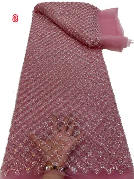 Высококачественная французская сверхпрочная кружевная сетка с вышивкой из бисера, расшитая блестками, классические роскошные платья в стиле ретро, вечерние платья