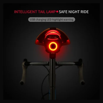 Задний фонарь велосипеда JEPOZRA интеллектуальное распознавание тормозов фонарь для горного велосипеда Зарядка через USB предупреждение о дорожном велосипеде задний фонарь для ночной езды