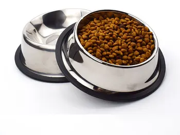 Миска для собак из нержавеющей стали с резиновой основой для маленьких собак, кошек, миска для кормления домашних животных, миска для воды Идеальный выбор 15 см и 18 см