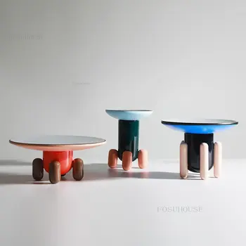 Журнальные столики по индивидуальному заказу в скандинавском стиле, Дизайнерский светлый Роскошный диван креативного цвета, приставной столик, мебель для гостиной, Чайный столик