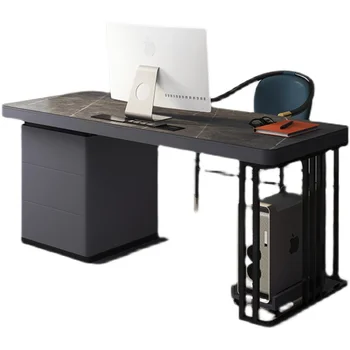 Рабочий стол из каменной плиты, рабочий стол для домашнего офиса, современный компьютерный стол класса 