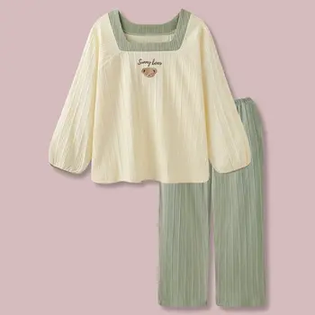 Пижама в японском стиле M45, женская осенне-зимняя одежда, студенческий свободный и милый медведь, весенняя домашняя одежда в стиле принцессы для сладкого отдыха