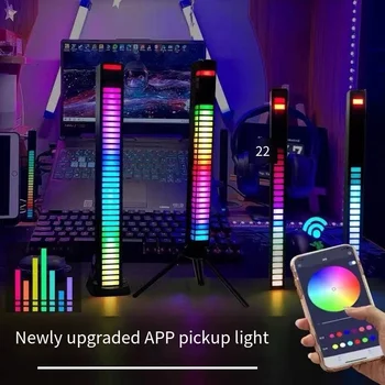 RGB подсветка звукоснимателя, приложение Bluetooth, голосовое управление музыкальным ритмом, светодиодная подсветка настольного датчика, USB подсветка атмосферы музыки в автомобиле