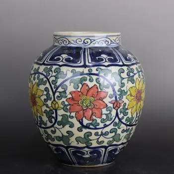 Горшок для растений Цзиндэчжэнь Керамический Сине-белый, Красно-желтый, Китайская ваза, Антикварный горшок, цветочное кашпо