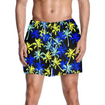 Пляжные шорты Модные мужские плавки с цифровым принтом Размера Плюс и плоским углом для отдыха