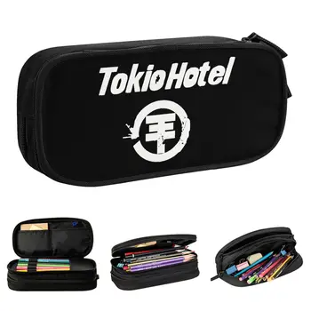 Новые жанры Поп-рок Tokio Hotel Пеналы с логотипом, пеналы для ручек, коробка для ручек для девочек и мальчиков, большая сумка, школьные принадлежности, подарочные канцелярские принадлежности
