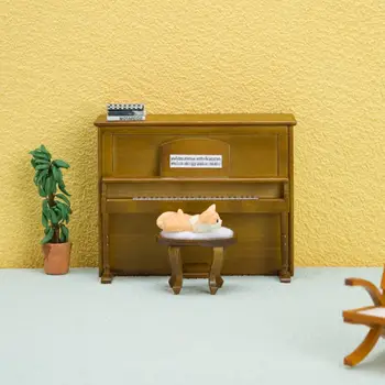 Детская игрушка Реалистичная модель пианино в кукольном домике, игрушка-музыкальный инструмент с высокой имитацией, с гладкими краями, небьющаяся конструкция для игр