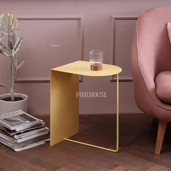 Современный приставной столик из кованого железа Для минималистичного дома Мебель для гостиной Диван Приставной столик Угловые Столики для небольших квартир