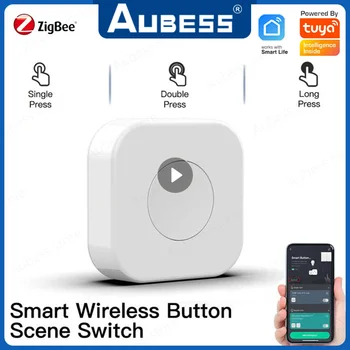 Кнопка Tuya ZigBee Smart Scene Switch Многоступенчатая связь Беспроводной пульт дистанционного управления Интеллектуальный шлюз Zigbee для умного дома Нужен