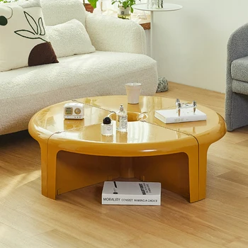 Комбинированный пластиковый приставной столик Nordic Round Balcony Журнальные столики Креативная столовая для переодевания в спальне Передвижная стеллажная мебель для хранения