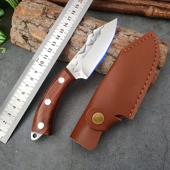Кованый нож Realsharp Ручной работы из кованой нержавеющей стали, охотничий тесак, походный нож для выживания, Нож для разделки фруктов, нож шеф-повара