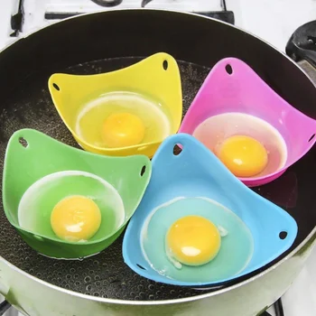 1ШТ Зеленый, Красный, Синий, Желтый Силиконовый Держатель для приготовления яиц, Форма для выпечки, Форма для яиц, Практичные Кухонные Гаджеты