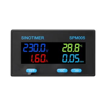 Многофункциональный измеритель мощности SPM005 С высокоточным ЖК-дисплеем Измеряет напряжение, ток, температуру, мощность 32-битного режима - 20A