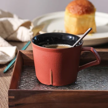 Маленькая персонализированная чашка для заваривания кофе с ручкой Фарфоровая Простая чашка для послеобеденного чая Керамическая посуда для напитков Посуда Кофейная кружка