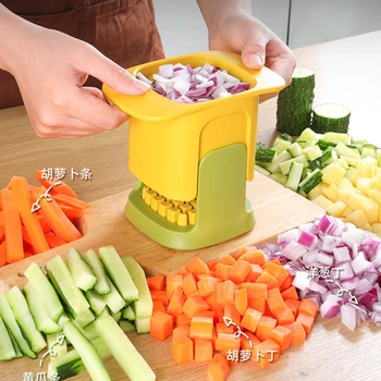 Новая Многофункциональная Машина для измельчения овощей, картофеля Фри, Нарезки лука кубиками, огурцов, моркови кухонными инструментами с ручным нажимом