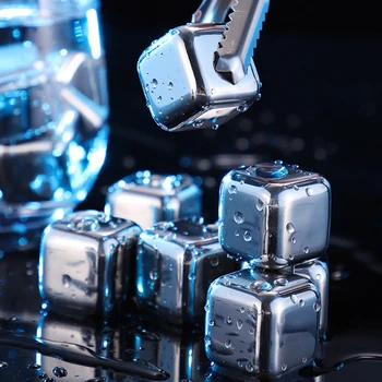 Кубики льда из нержавеющей стали, многоразовые охлаждающие камни для виски, Винный куб для холодного охлаждения напитков, охлаждающий инструмент для рок-вечеринки в баре