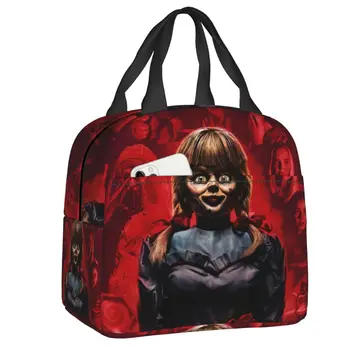 Аннабель Ланч Бокс Термоохладитель для фильмов ужасов на Хэллоуин, сумка для ланча с пищевой изоляцией для женщин, детская сумка для школьной работы, сумка для пикника