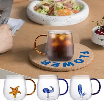3D Кофейная кружка Креативная 3D стеклянная кружка с милой мультяшной фигуркой животного, чашка для питья, милая фигурка внутри прозрачного стакана для пива