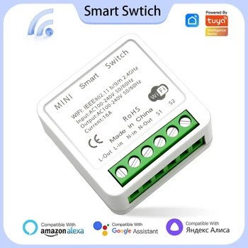 Модуль Tuya Mini Wifi Smart Switch Поддерживает 2-полосное управление, умный дом, переключатели своими руками, приложение Smart Life, Голосовое управление Alexa Google Home