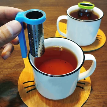 Многоразовый чайник для заварки чая с сеткой из нержавеющей стали 1шт с ручкой, ситечко для чая, чайник, фильтр для заварки чая, домашнее приготовление чая