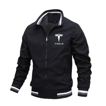 Мужская деловая куртка Tesla с высоким воротом, Повседневная куртка на молнии, Для занятий спортом на открытом воздухе, Ветрозащитная, Весна и осень, 2023