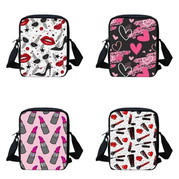 Сумка-мессенджер, сексуальные повседневные сумки с принтом красных губ на одно плечо для девочек, модные сумки для книг в студенческом стиле, женские сумки Mochila New