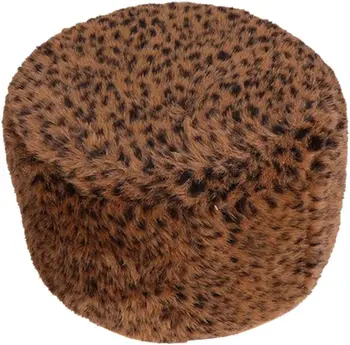 5 Размер Выберите Пушистый Круглый Чехол Для Табурета Little Slipcover, Имитирующий Леопарда- 28 см