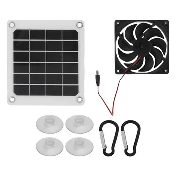 Вентилятор на солнечной энергии Вытяжной вентилятор на солнечной панели Монокристаллический кремний для теплиц для транспортных средств